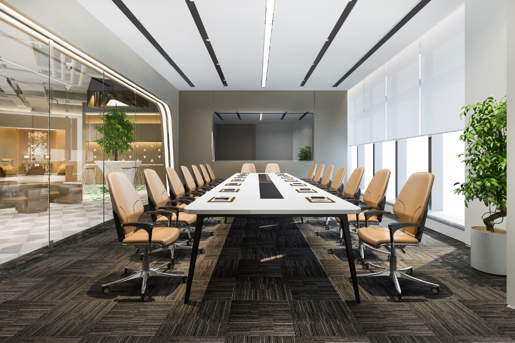Modern office interior with biophilic design at Cyber Code